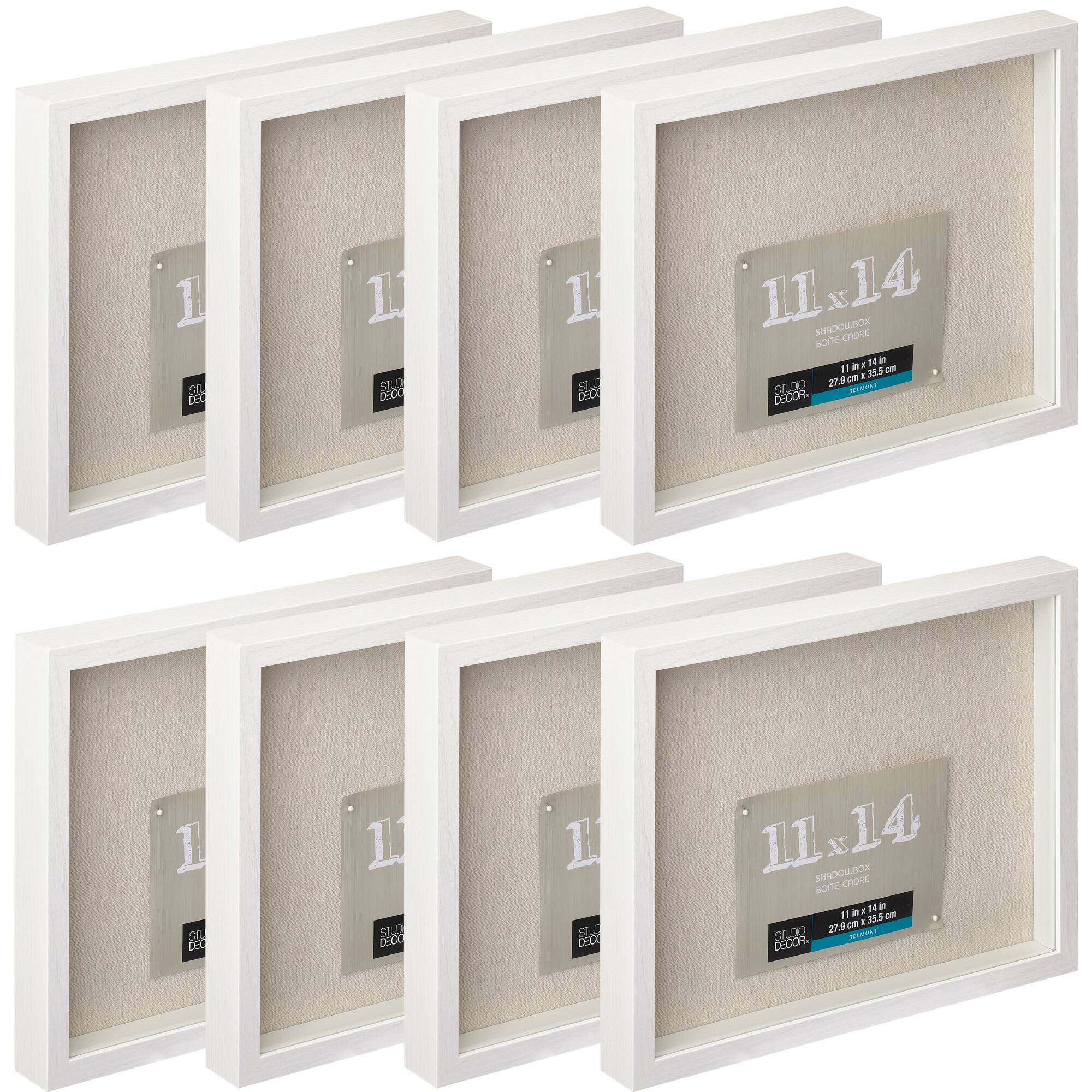 8 Pack: White Belmont 11" x 14" Shadowbox by Studio Décor®